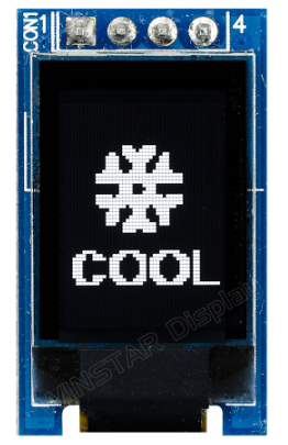 0.71インチ　48 x 64　COG+PCB　I2C　グラフィック/Graphic　有機ELディスプレイ　有機ELモジュール　OLED Display　OLED Module