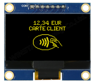 1.54インチ　128 x 64　COG+PCB　SPI,I2C　グラフィック/Graphic　有機ELディスプレイ　有機ELモジュール　OLED Display　OLED Module