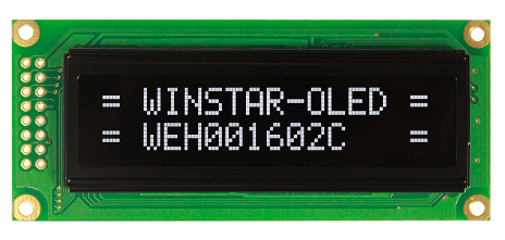 2.29インチ　16文字 x 2行　COB　6800,8080,SPI　キャラクター/Character　有機ELディスプレイ　有機ELモジュール　OLED Display　OLED Module