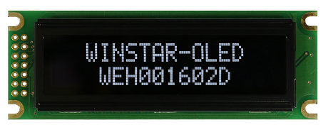2.29インチ　16文字 x 2行　COB　6800,8080　キャラクター/Character　有機ELディスプレイ　有機ELモジュール　OLED Display　OLED Module