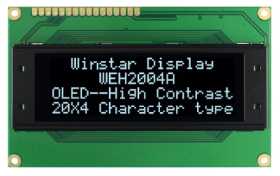 2.88インチ　20文字 x 4行　COB　6800,8080,SPI　キャラクター/Character　有機ELディスプレイ　有機ELモジュール　OLED Display　OLED Module