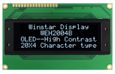 2.88インチ　20文字 x 4行　COB　6800,8080,SPI　キャラクター/Character　有機ELディスプレイ　有機ELモジュール　OLED Display　OLED Module