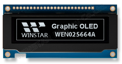 2.8インチ　256 x 64　COG+PCB+Frame　6800,8080,SPI　グラフィック/Graphic　グレースケール/Grayscale　有機ELディスプレイ　有機ELモジュール　OLED Display　OLED Module