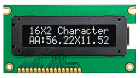 2.26インチ　16文字 x 2行　COG+PCB　6800,8080,SPI,I2C　キャラクター/Character　有機ELディスプレイ　有機ELモジュール　OLED Display　OLED Module
