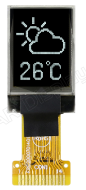 0.71インチ　48 x 64　COG　I2C　グラフィック/Graphic　有機ELディスプレイ　有機ELモジュール　OLED Display　OLED Module