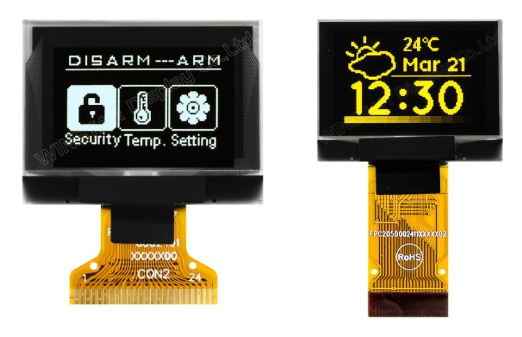 1.1インチ　96 x 64　COG　6800,8080,SPI,I2C　グラフィック/Graphic　グレースケール/Grayscale　有機ELディスプレイ　有機ELモジュール　OLED Display　OLED Module