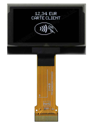 1.54インチ　128 x 64　COG　6800,8080,SPI,I2C　グラフィック/Graphic　有機ELディスプレイ　有機ELモジュール　OLED Display　OLED Module