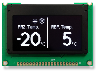 2.42インチ　128 x 64　COG+PCB+Frame　RS232　グラフィック/Graphic　有機ELディスプレイ　有機ELモジュール　OLED Display　OLED Module