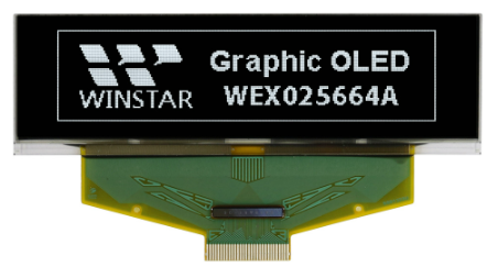 2.8インチ　256 x 64　COF　6800,8080,SPI　グラフィック/Graphic　グレースケール/Grayscale　有機ELディスプレイ　有機ELモジュール　OLED Display　OLED Module
