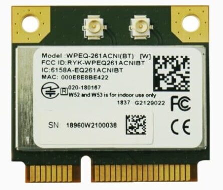 802.11ac/a/b/g/n Wi-Fi Combo Half Mini PCIe Module (WiFi 5), Qualcomm QCA6174A-5, 2T2R